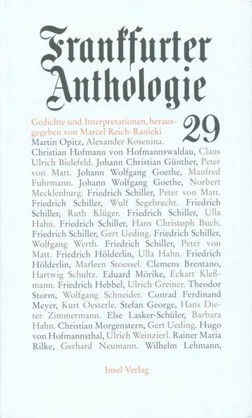 Frankfurter Anthologie. Gedichte und Interpretationen