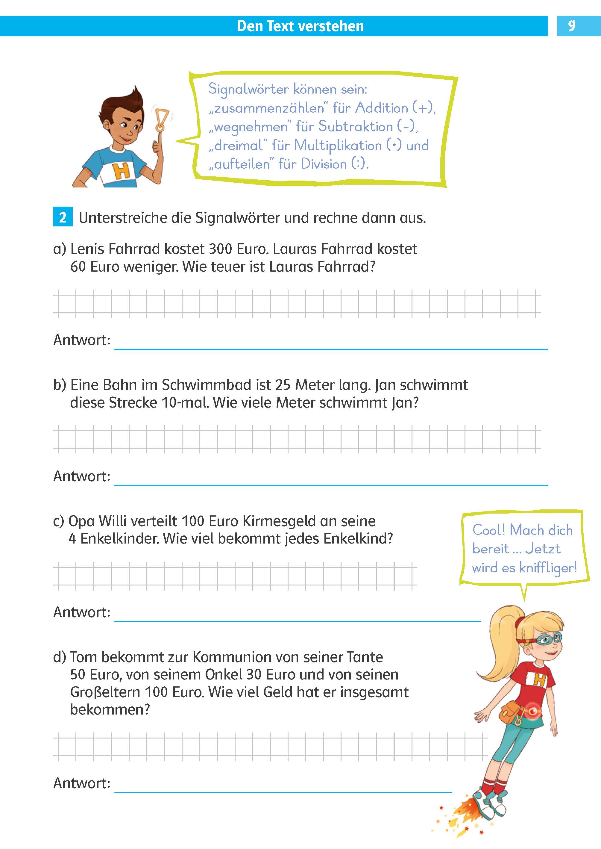 Klett Die Mathe-Helden: Textaufgaben/Sachaufgaben 3. Klasse