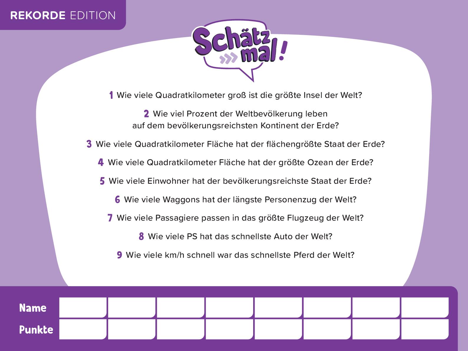 Schätz mal! Rekorde Edition