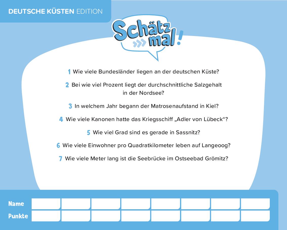 Schätz mal! Deutsche Küsten Edition