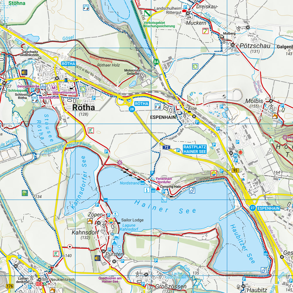 Leipziger Neuseenland - Südlicher Teil, Wander-, Rad- und Freizeitkarte 1:50.000, freytag & berndt, WKD 5661