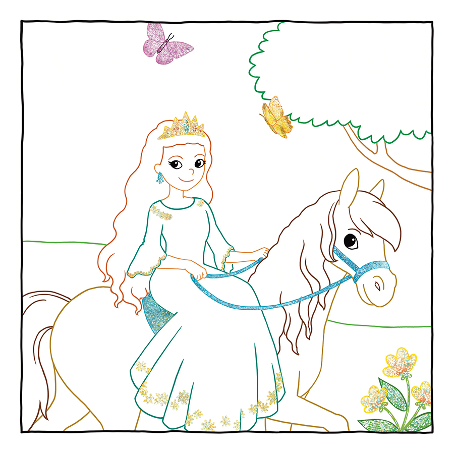 Glitzer Zauberpapier Malbuch Zauberhafte Prinzessinnen