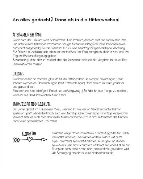 Die Bucket List für Honeymooner