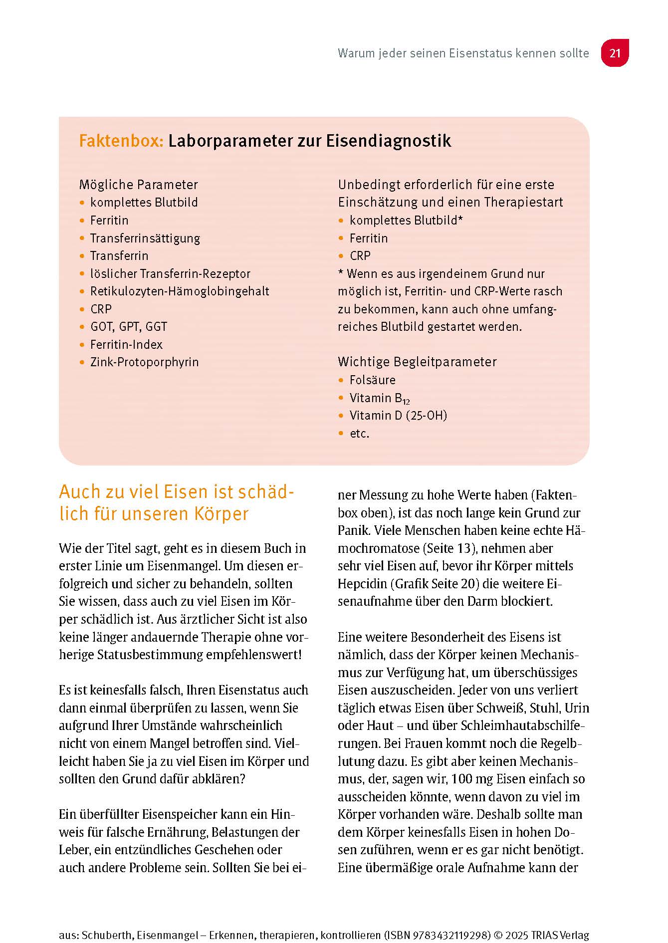 Eisenmangel - Erkennen, therapieren, kontrollieren