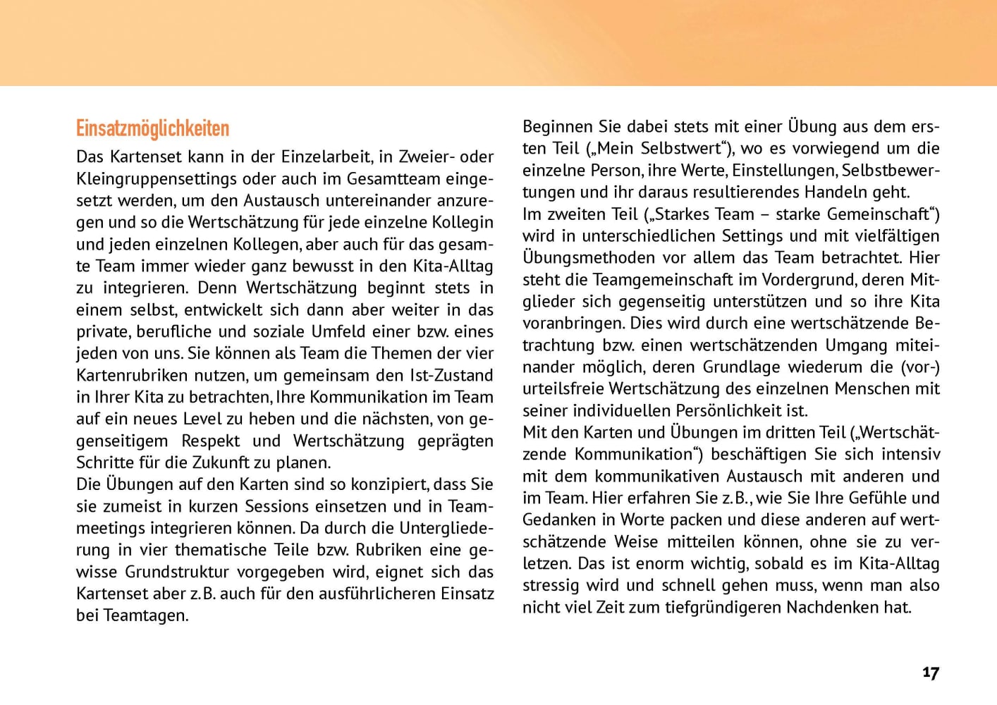 Mehr Wertschätzung im Kita-Team!