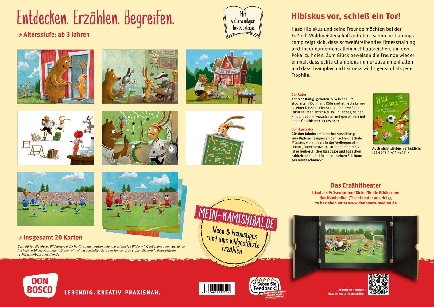 Hase Hibiskus und die Fußball-Waldmeisterschaft. Kamishibai Bildkartenset
