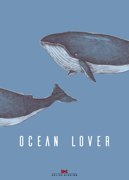 Maritimes Notizbuch - Illustration: Wale, Spruch: Ocean Lover