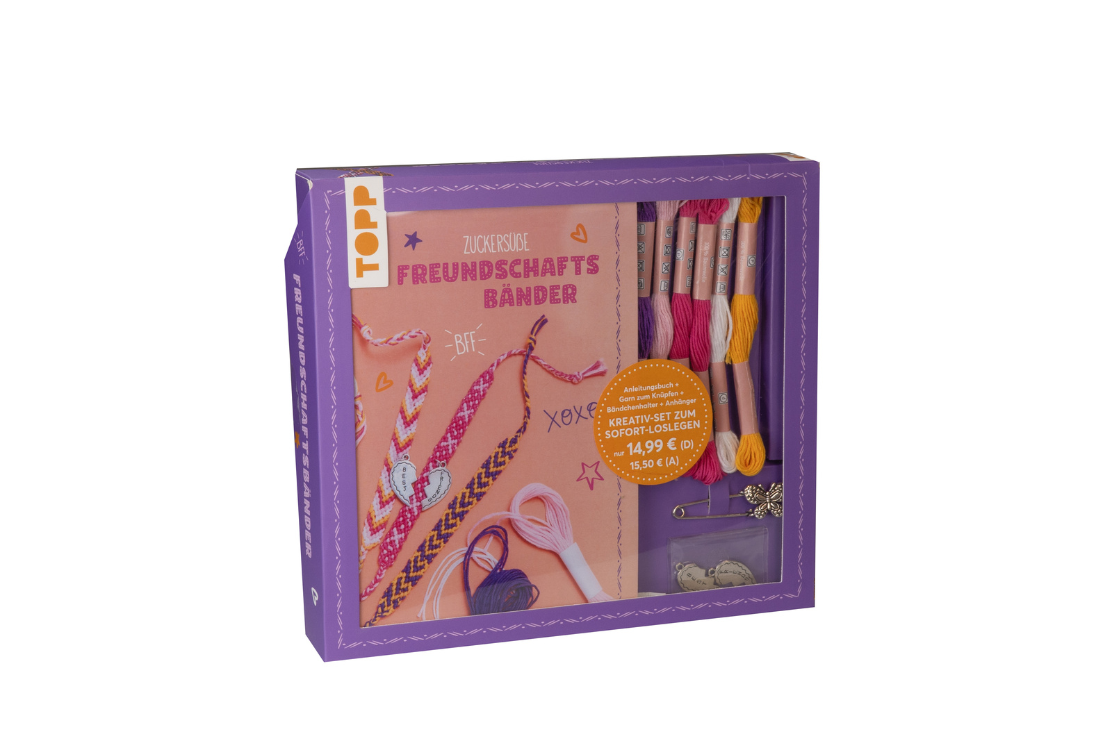 Kreativ-Set Zuckersüße Freundschaftsbänder. Mit Anleitungsbuch und Material