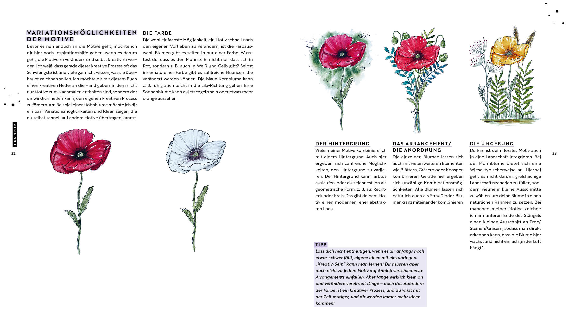 Watercolor – Florale Motive around the world: von heimisch bis exotisch