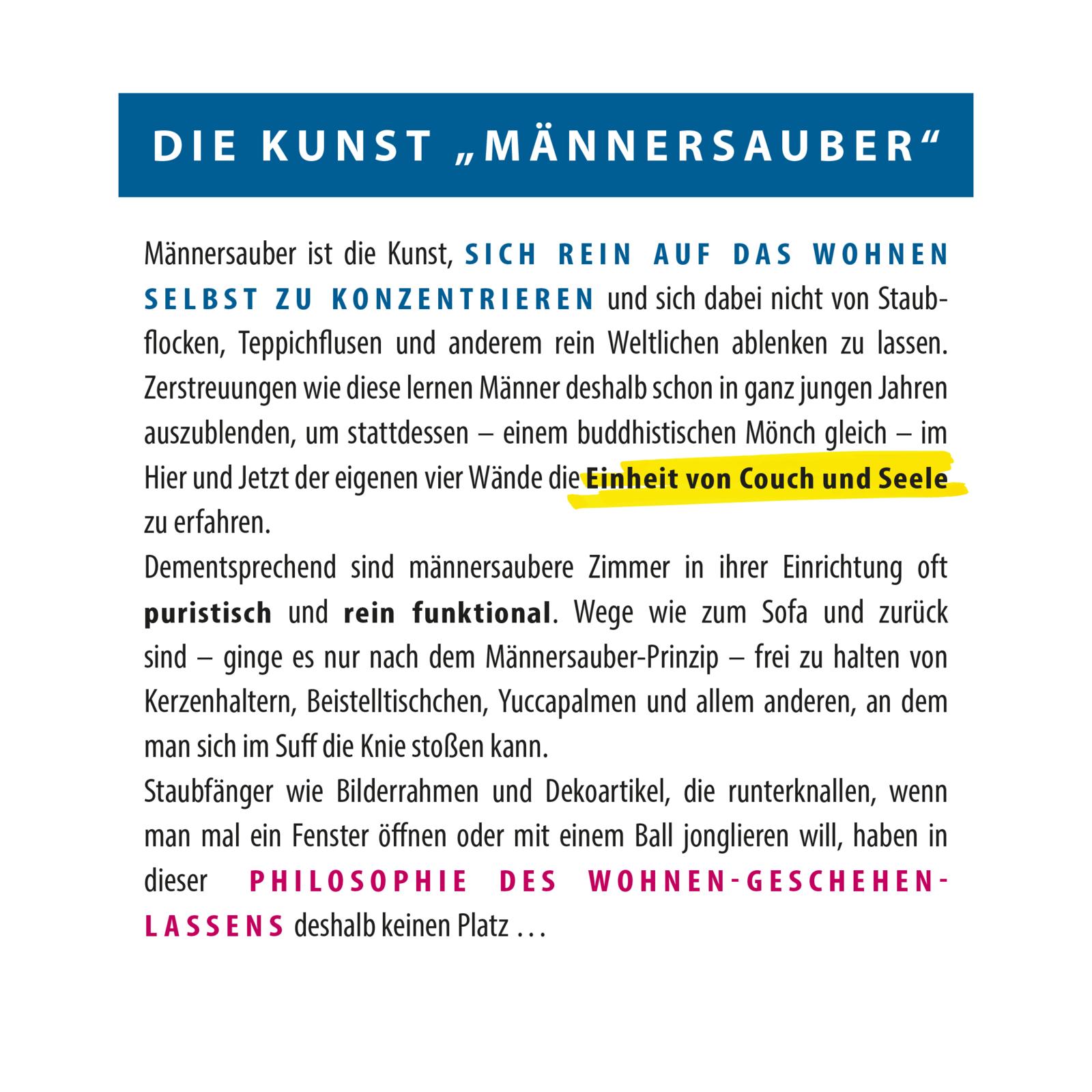 Männersauber ist nicht frauensauber