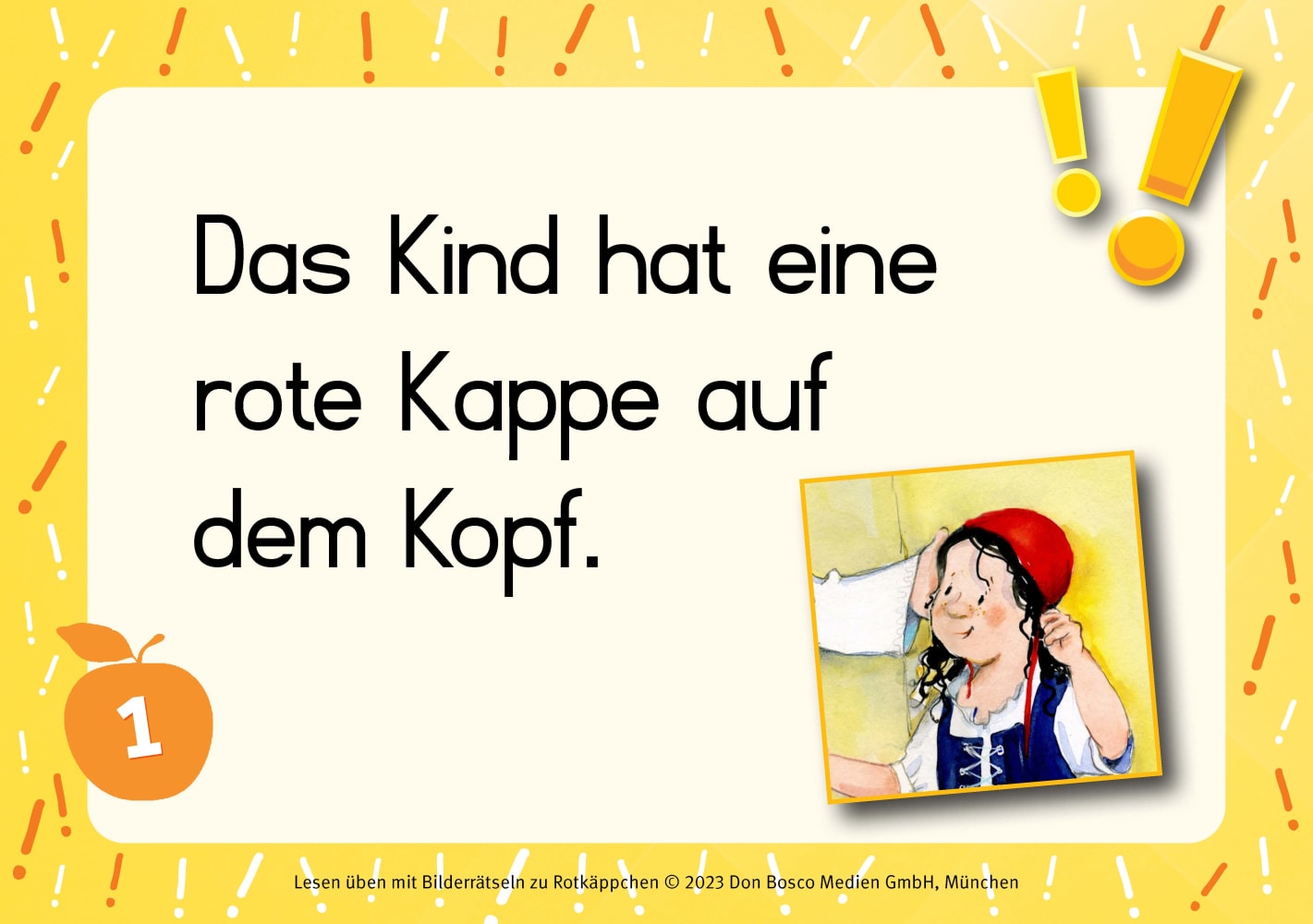Lesen üben mit Bilderrätseln zu Rotkäppchen. 34 Bildkarten zur Leseförderung