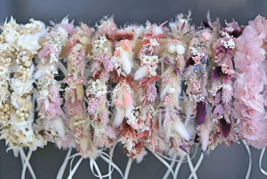 Trockenblumen und Floral Hoops Trockenblumen und Floral Hoops