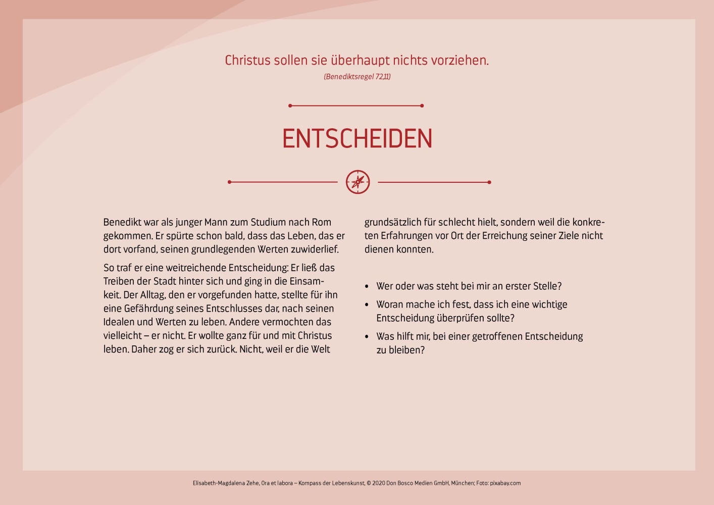 Ora et labora - Kompass der Lebenskunst