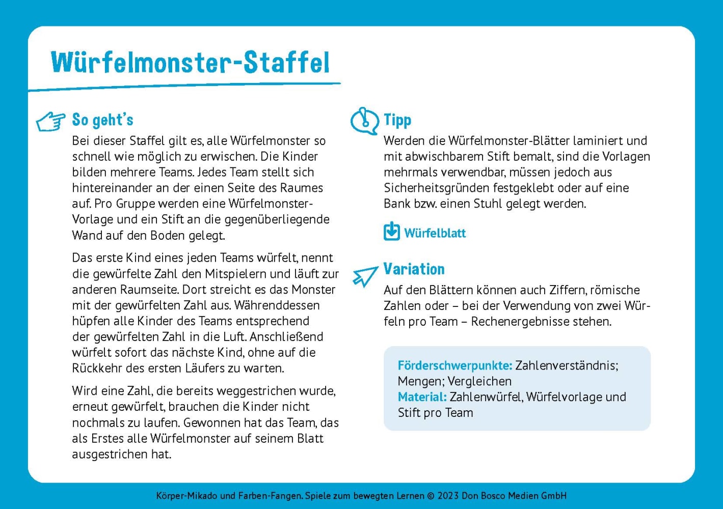 Körper-Mikado und Farben-Fangen