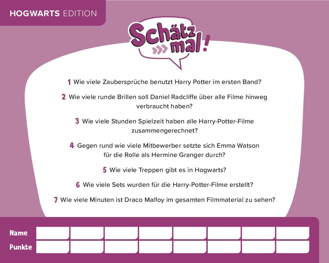 Schätz mal! Hogwarts Edition