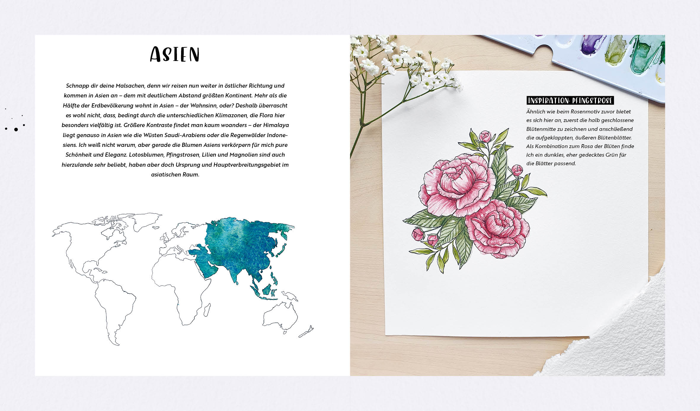 Watercolor – Florale Motive around the world: von heimisch bis exotisch