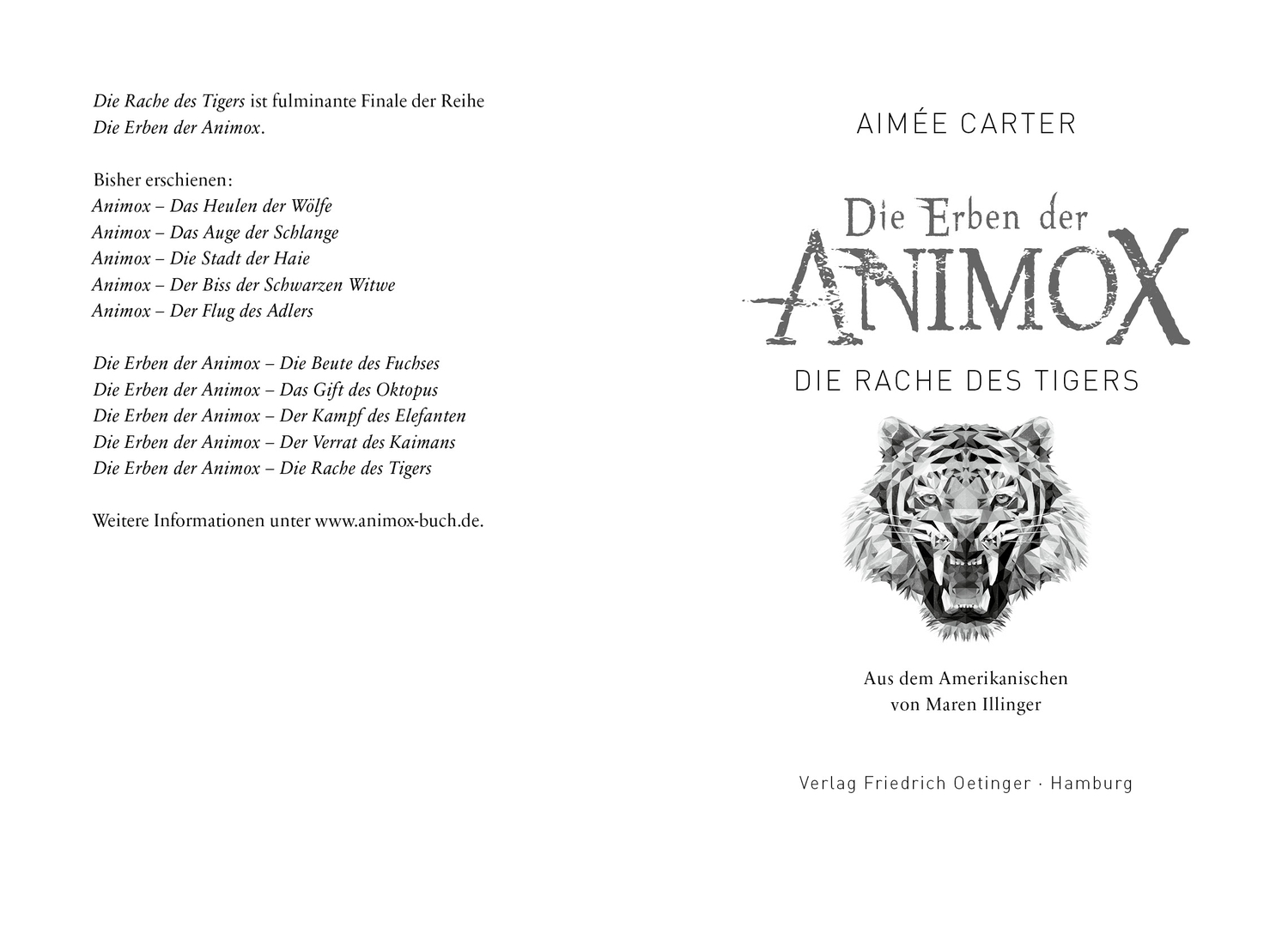 Die Erben der Animox 5. Die Rache des Tigers