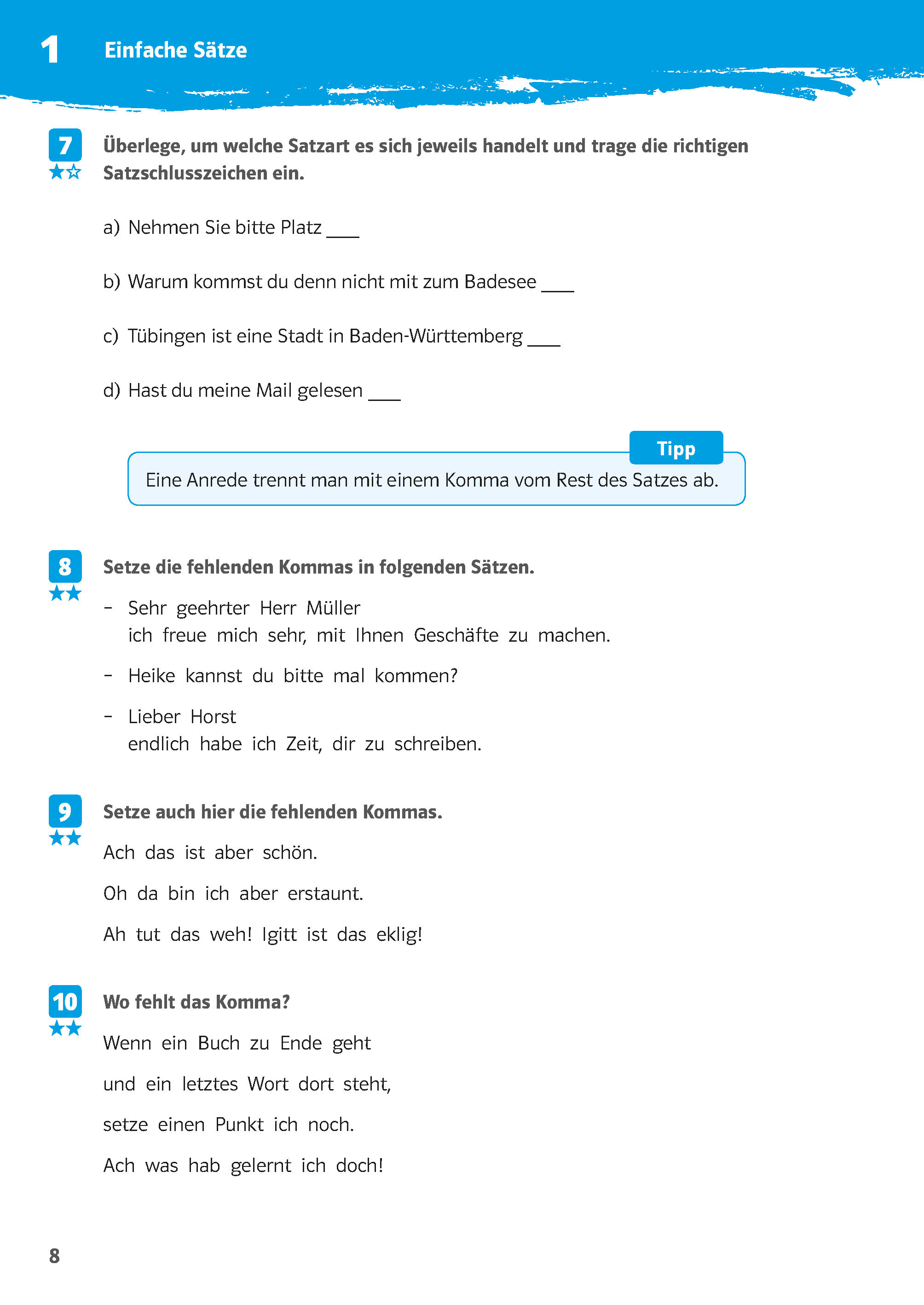 Klett 10-Minuten-Training Deutsch Rechtschreibung Zeichensetzung 5.-7. Klasse