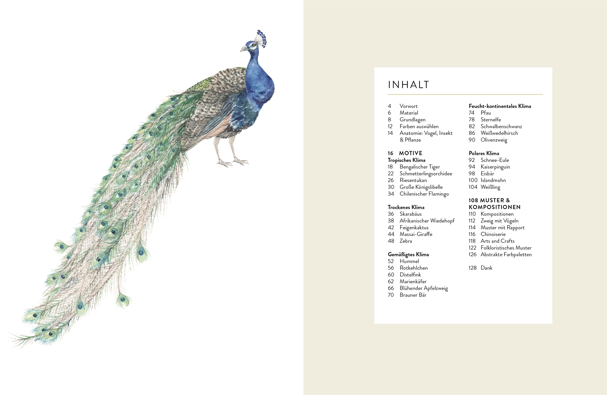 Tiere und Pflanzen malen mit Watercolor