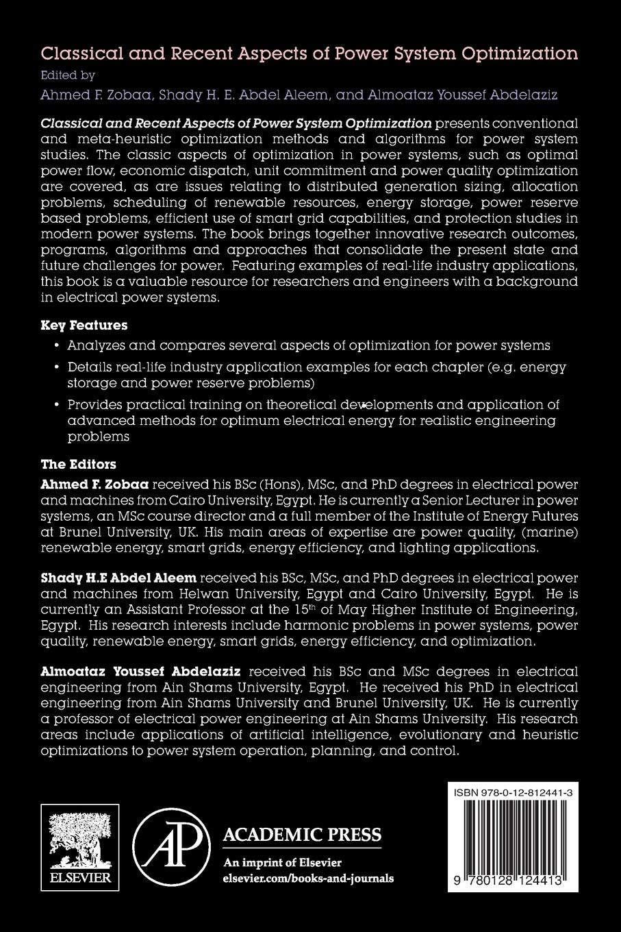 Classical and Recent Aspects of Power System Optimization Classical and Recent Aspects of Power System Optimization