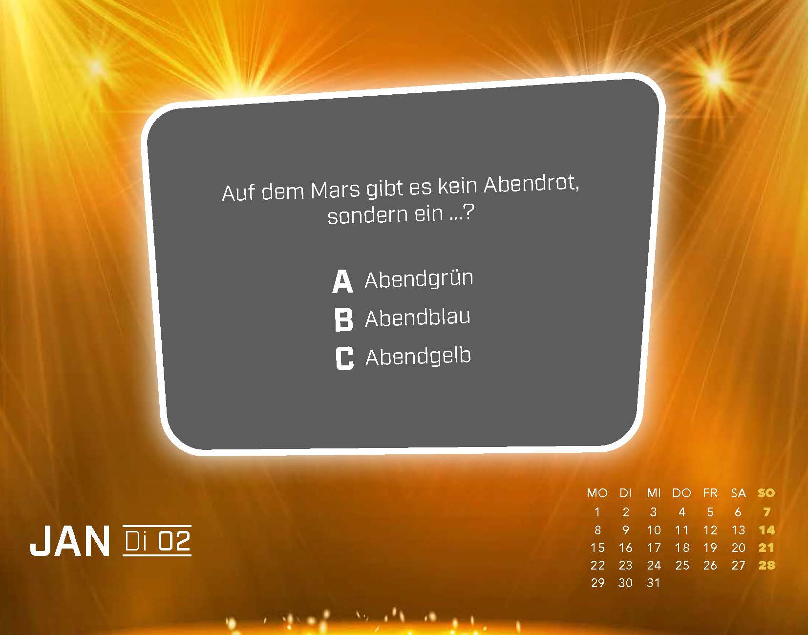 So werden Sie zum Quizgott Kalender 2024 – Tagesabreißkalender