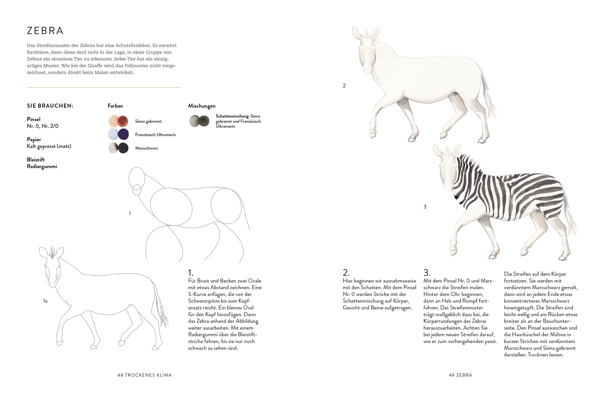Tiere und Pflanzen malen mit Watercolor