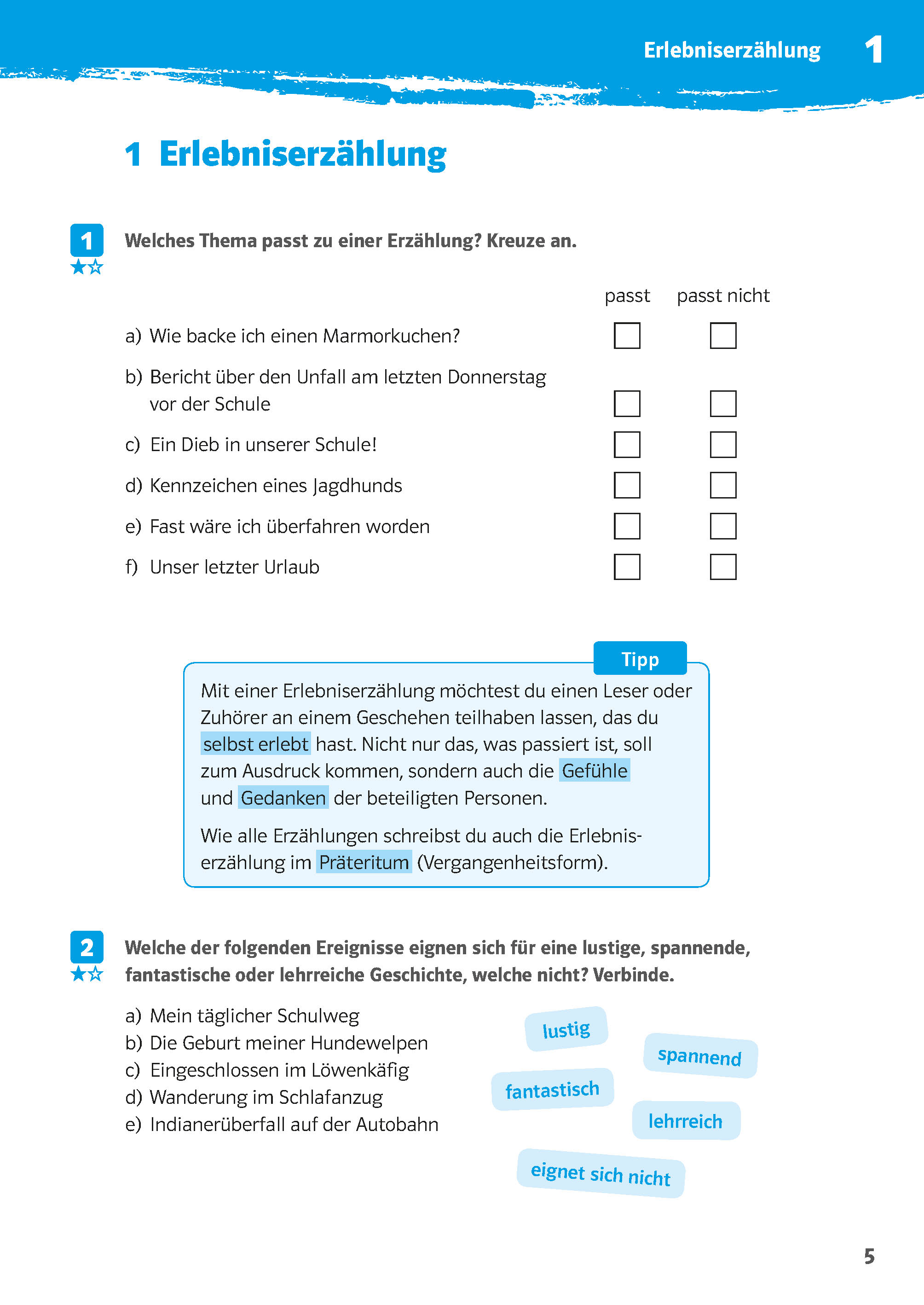 Klett 10-Minuten-Training Deutsch Aufsatz Texte schreiben 5./6. Klasse