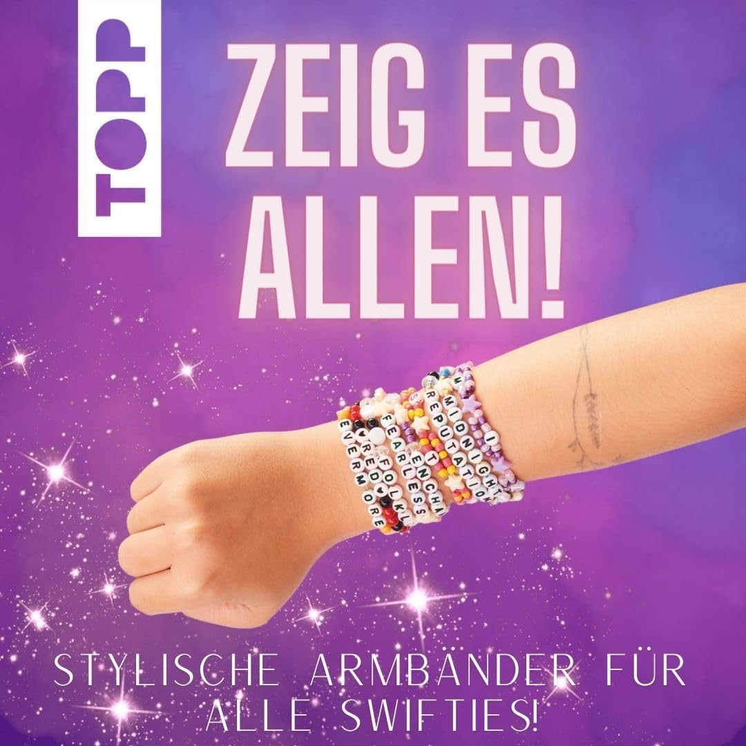 Swiftie - Schmuckset "Make the friendship bracelets": Anleitungen und Material für 30 Armbänder. Über 1000 Perlen in verschiedenen Farben und Buchstabenperlen