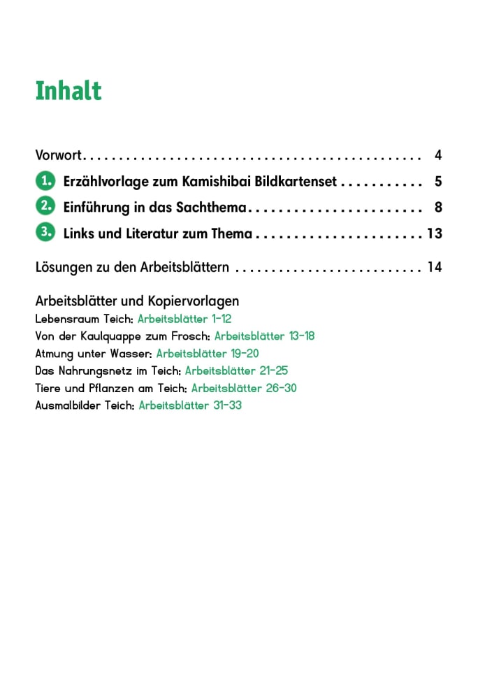 Arbeitsmaterial Grundschule. Sachunterricht: Tiere und Pflanzen am Teich.