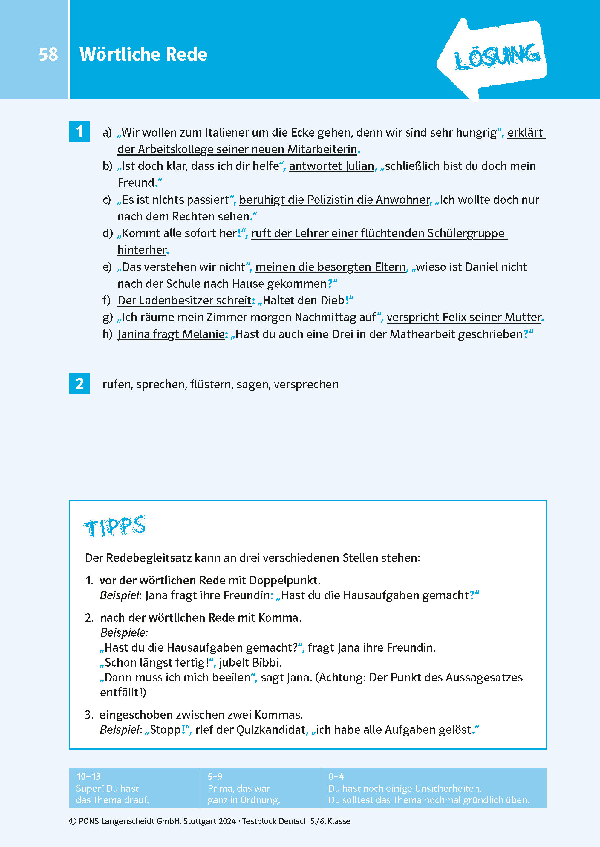 PONS Der große Testblock Deutsch 5./6. Klasse