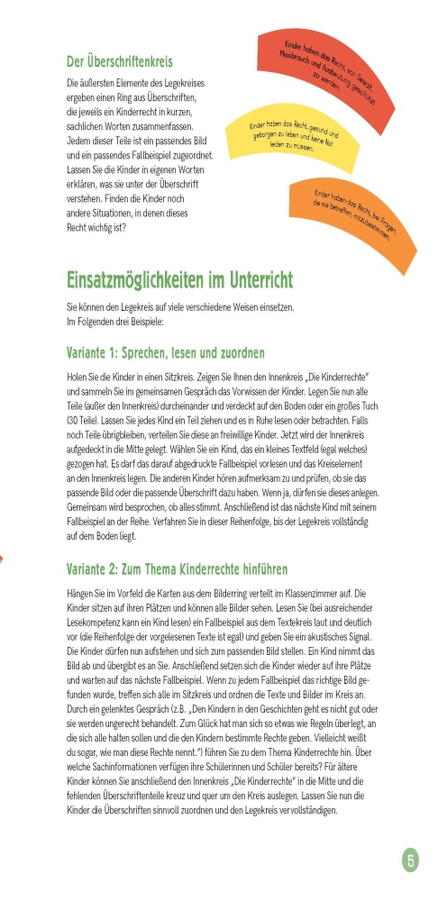 Die Kinderrechte. Ein Legekreis für die Grundschule in 10 Bildern