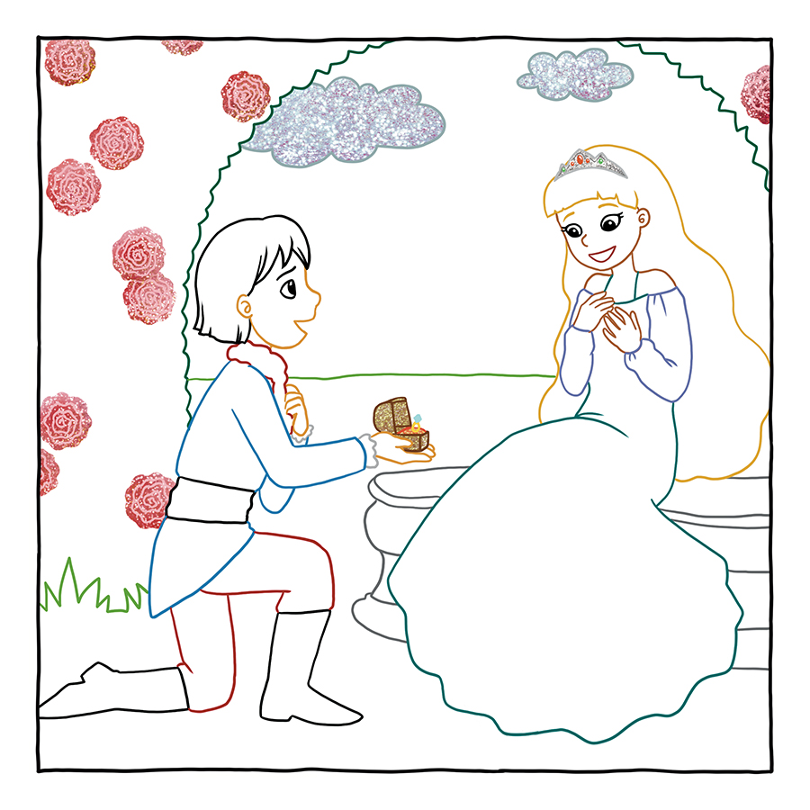 Glitzer Zauberpapier Malbuch Zauberhafte Prinzessinnen