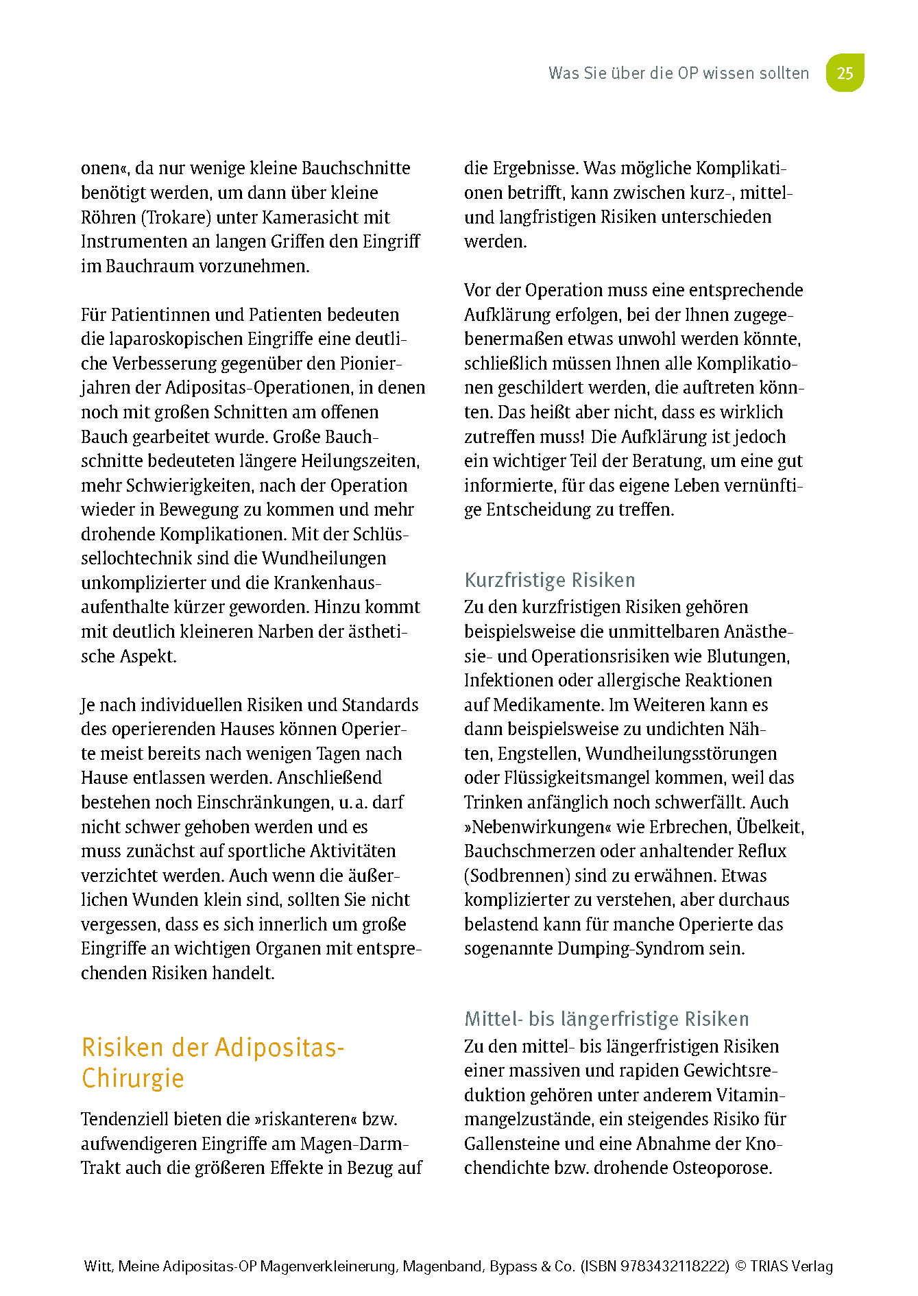 Meine Adipositas-OP. Magenverkleinerung, Magenband, Bypass & Co.