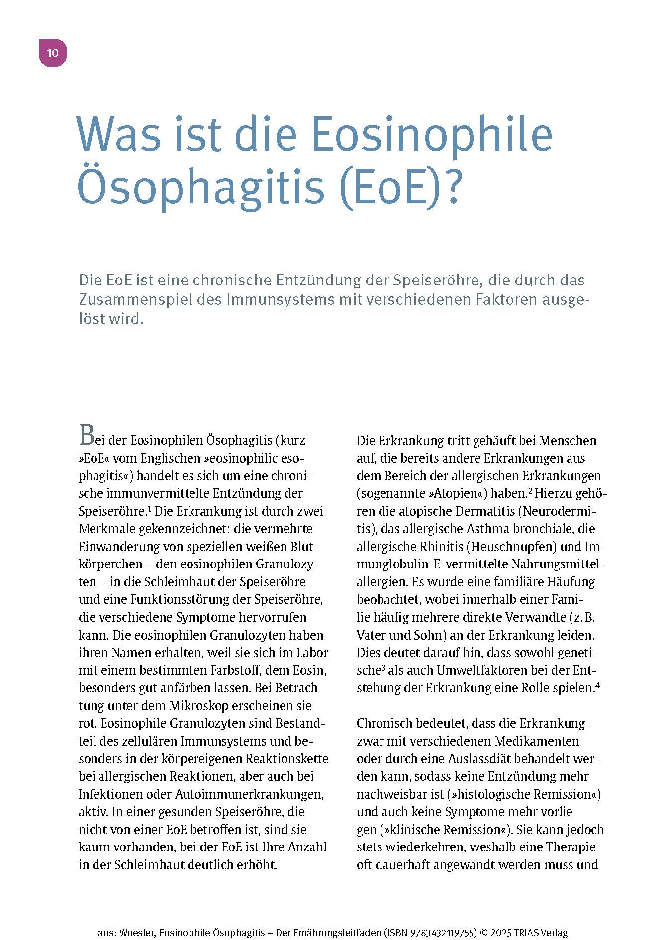 Eosinophile Ösophagitis - Der Ernährungsleitfaden