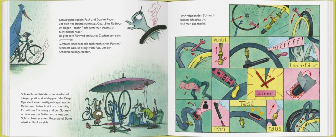 Paul und Opa fahren Rad