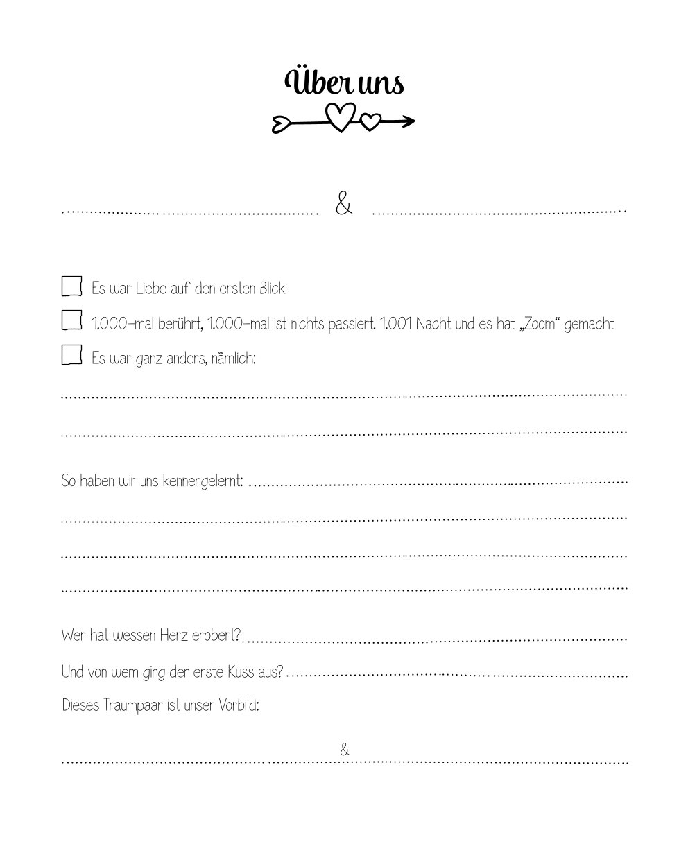 Die NEUE Bucket List für Paare