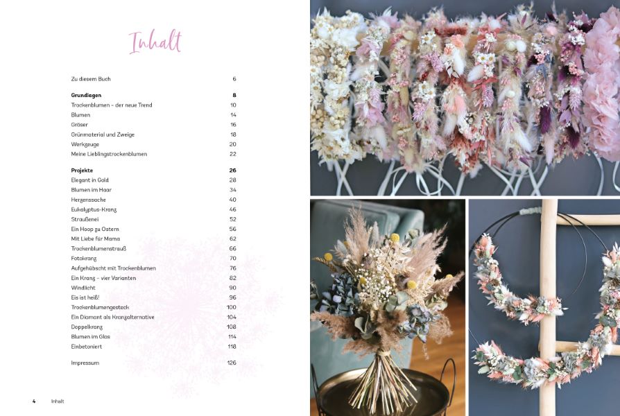 Trockenblumen und Floral Hoops Trockenblumen und Floral Hoops
