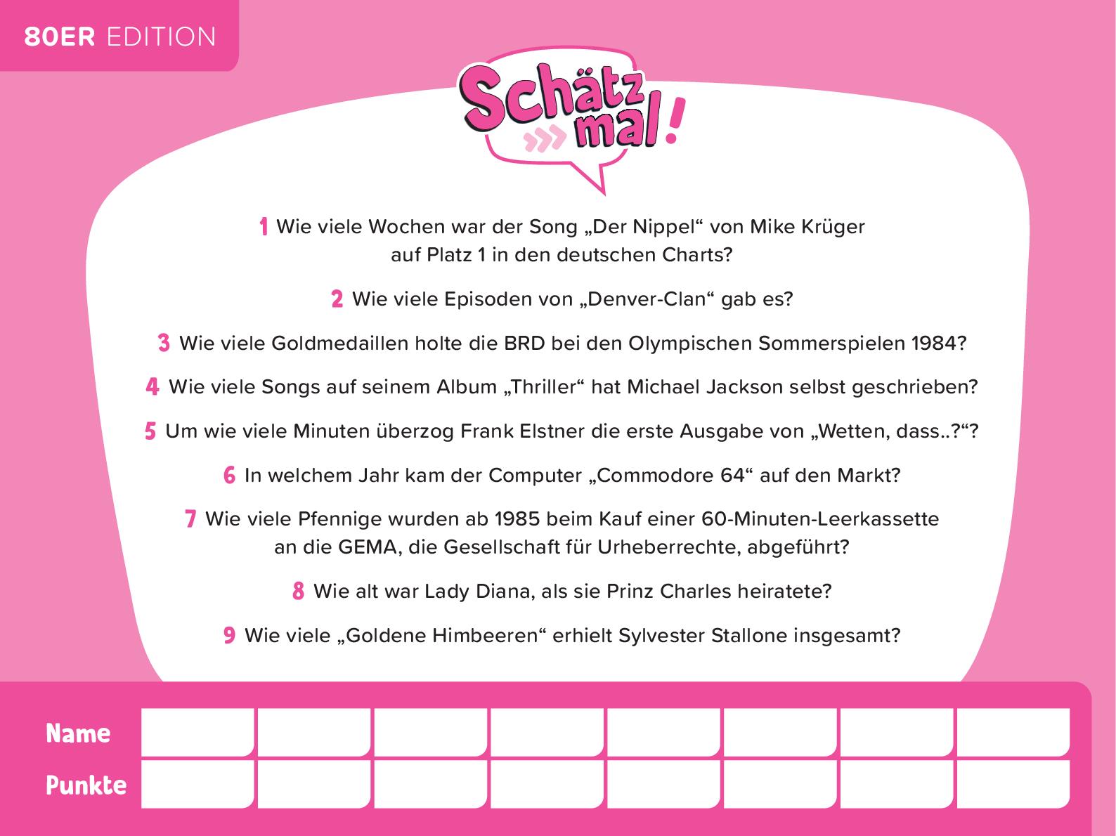 Schätz mal! 80er Edition