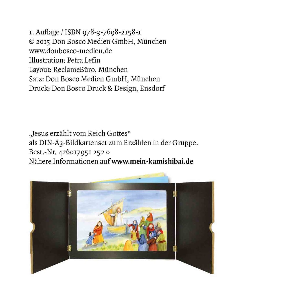 Jesus erzählt vom Reich Gottes. Vier Gleichnisse: Vom Sämann. Von der selbstwachsenden Saat. Vom Senfkorn. Vom Sauerteig. Mini-Bilderbuch.