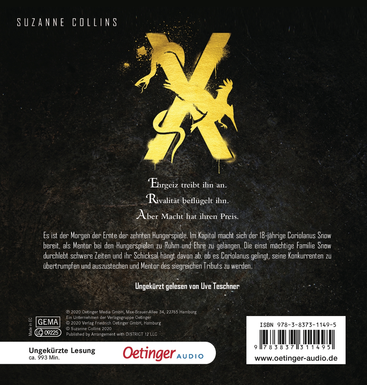 Die Tribute von Panem X. Das Lied von Vogel und Schlange (Audio-CD)
