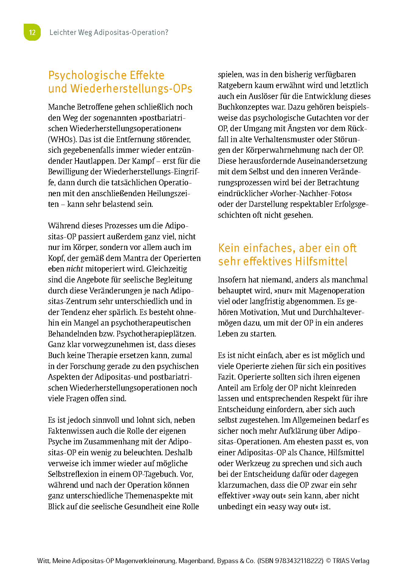 Meine Adipositas-OP. Magenverkleinerung, Magenband, Bypass & Co.