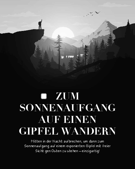 Bucket List für Wanderer