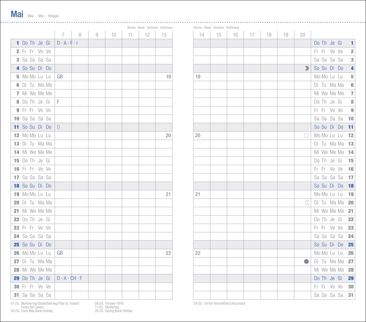 Monats-Taschenkalender, schwarz 2025