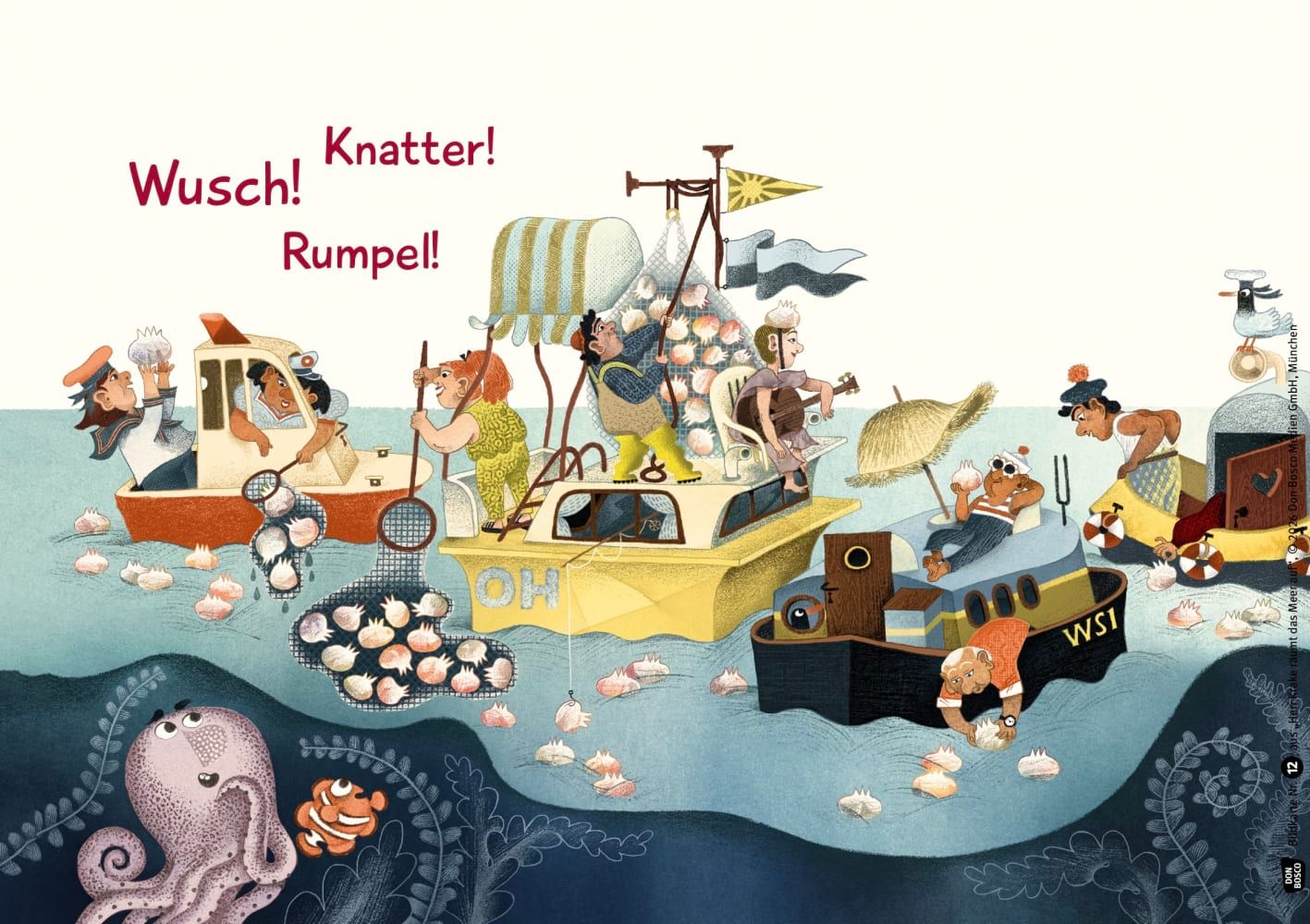 Herr Krake räumt das Meer auf. Kamishibai Bildkartenset