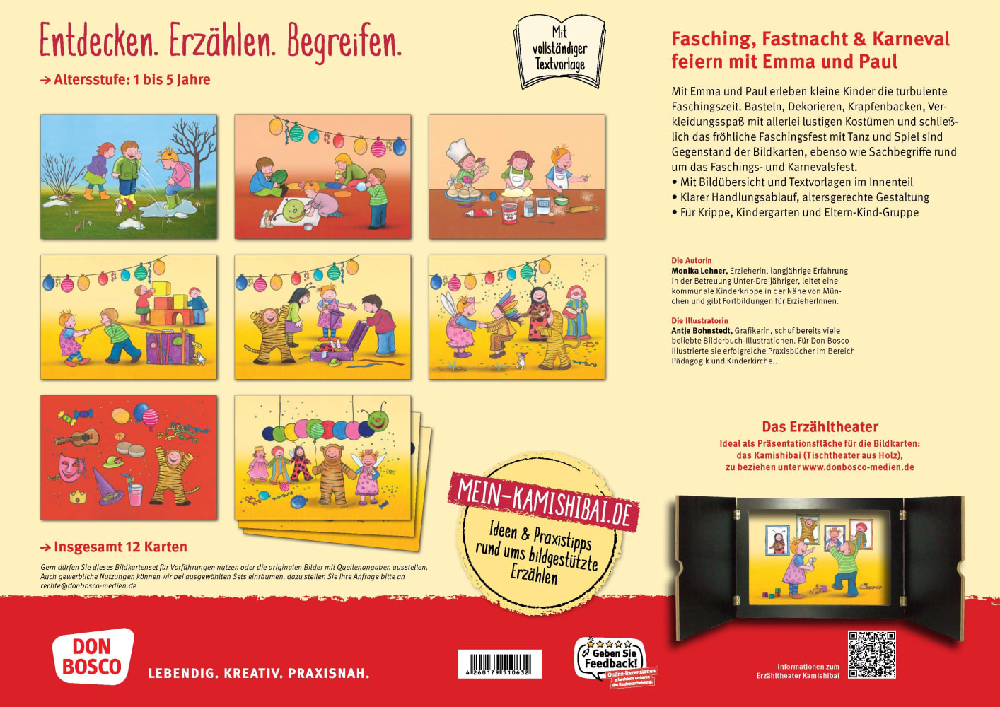 Fasching, Fastnacht & Karneval mit Emma und Paul. Kamishibai Bildkartenset.