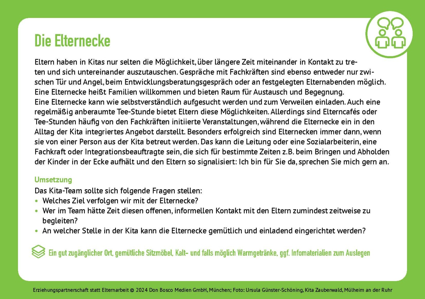 Erziehungspartnerschaft statt Elternarbeit