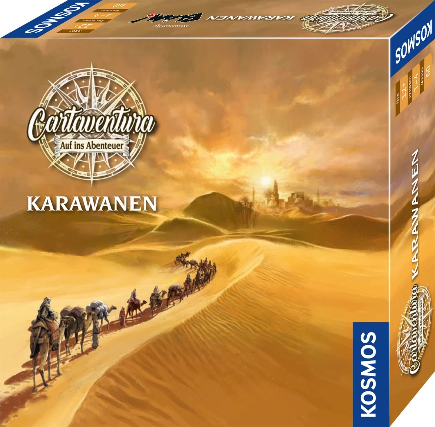 KOSMOS ‎683627 Cartaventura - Karawanen, Abenteuer-Spiel, packendes Gesellschaftsspiel mit 70 Karten und Mehreren Enden, für 1-4