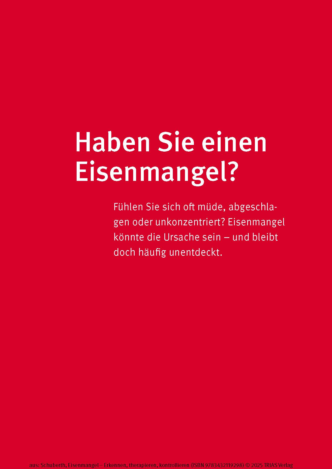 Eisenmangel - Erkennen, therapieren, kontrollieren