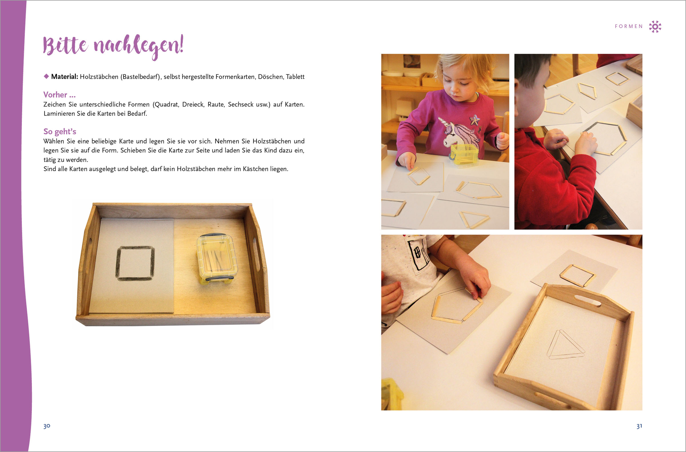 Spielen mit Aktionstabletts: Farben und Formen Spielen mit Aktionstabletts: Farben und Formen