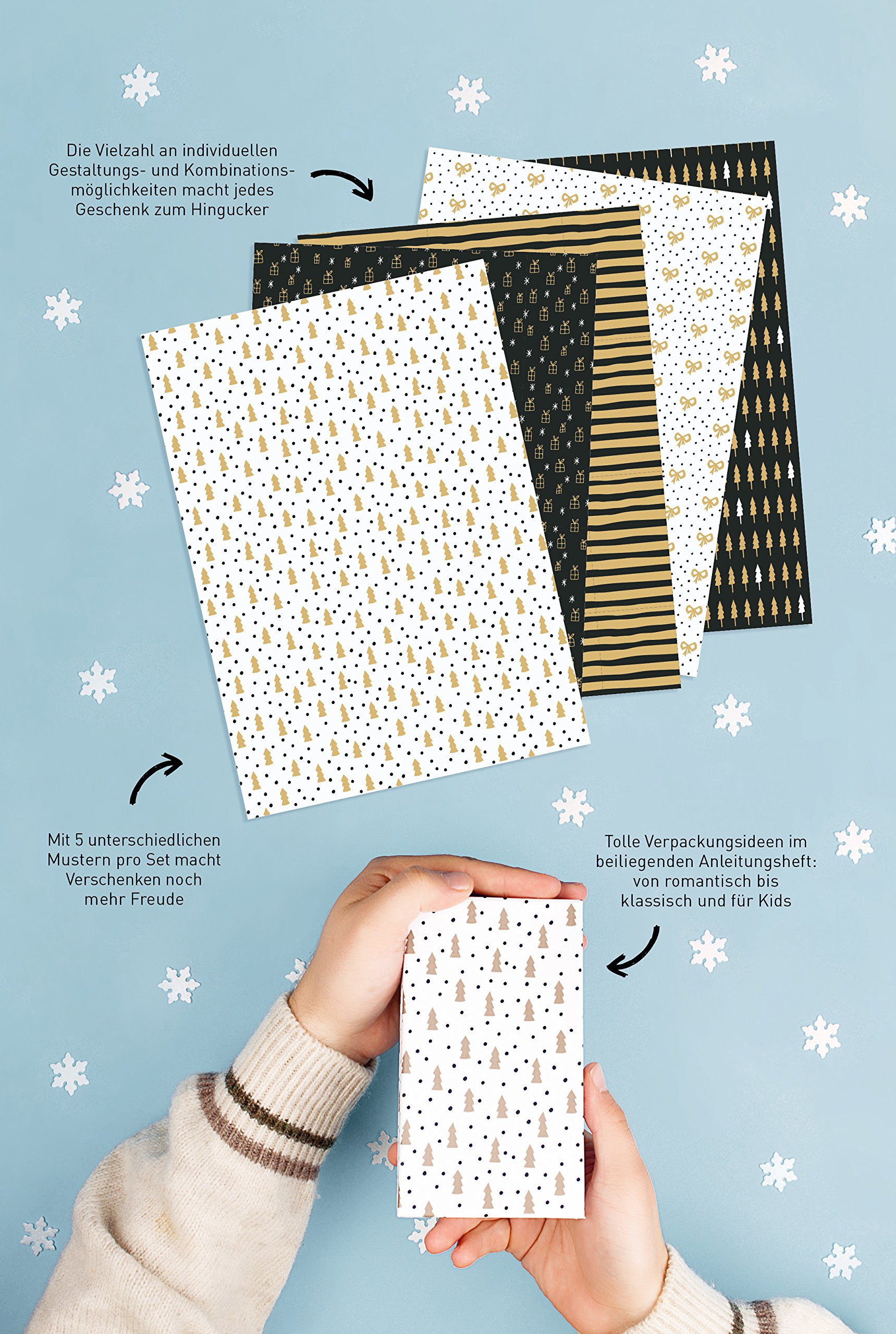 Das Geschenkpapier-Set – Merry Christmas: Verpackungsideen und 10 Bogen im weihnachtlichen Design